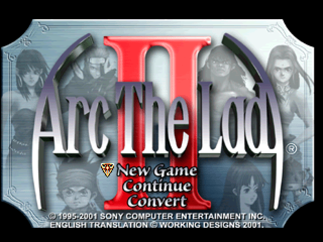 Arc The Lad II title screen for Playstation